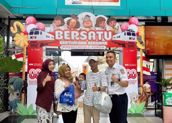 KAI Divre III Palembang Sambut HUT ke-80 RI dengan Nuansa Merah Putih