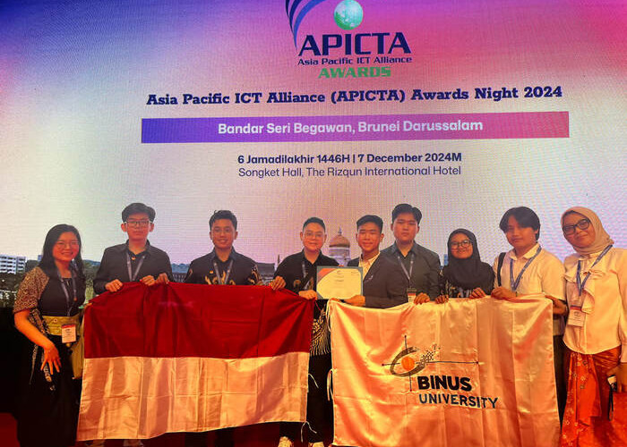 Mahasiswa School of Computer Science BINUS UNIVERSITY Raih Merit Award dalam Ajang APICTA 2024