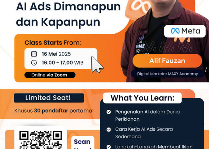 Maksimalkan Iklan Digital Lewat AI: MAXY Academy Gelar Kelas Gratis untuk Publik