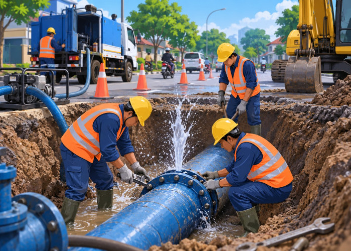 Pipa PVC 400 Milimeter Bocor, PDAM Pontianak: Perbaikan Ganggu Distribusi Air di Sejumlah Wilayah