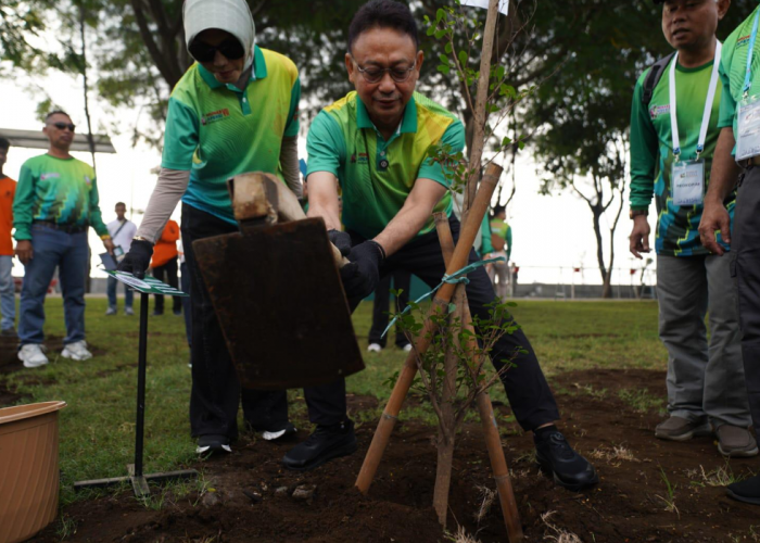 Hijaukan Kota, Wali Kota se-Indonesia Tanam Pohon Ketapang Kencana di Munas APEKSI Surabaya