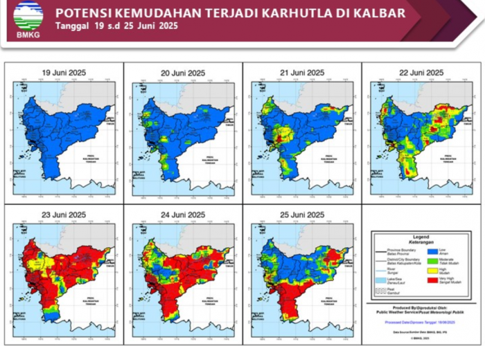 BMKG Rilis Potensi Karhutla di Kalimantan Barat Seminggu ke Depan, 19-25 Juni 2025
