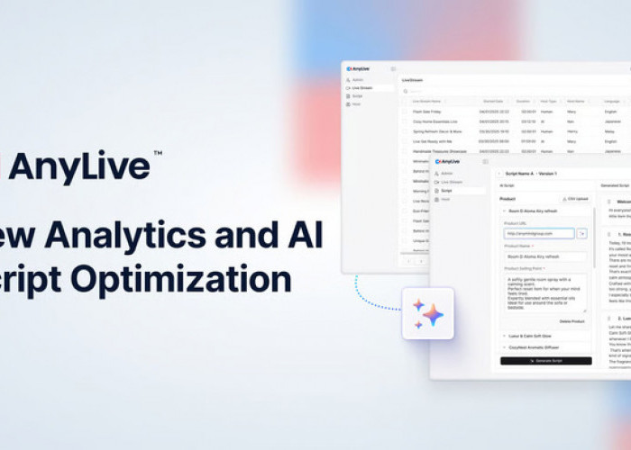 AnyMind Group menambahkan analitik live commerce dan kemampuan optimisasi skrip AI ke AnyLive