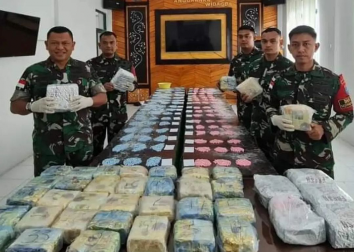 TNI Berhasil Gagalkan Penyelundupan Sabu dan Pil di Perbatasan Indonesia-Malaysia Temajuk