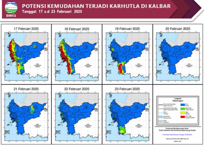 BMKG Rilis Potensi Karhutla di Kalimantan Barat Seminggu ke Depan, 17 - 23 Februari 2025