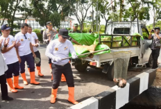 Optimalkan Parit Kawasan Kantor Bupati Kubu Raya, Sujiwo Tebar Ribuan Bibit Ikan
