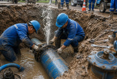 Perumda Tirta Khatulistiwa Perbaiki Pipa Bocor PVC 300 MM di Jalan Budi Utomo
